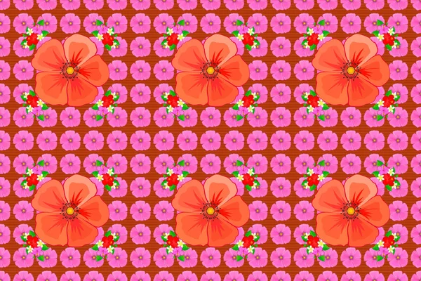 Patrón Trama Sin Costura Abstracto Con Elementos Florales Dibujados Mano — Foto de Stock