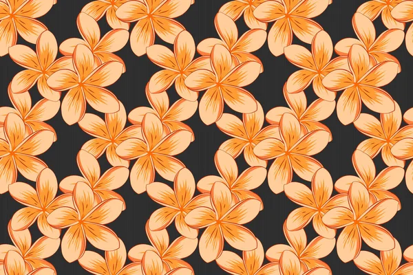 Abstrakt Elegans Raster Sömlöst Mönster Med Plumeria Blommor Grå Beige — Stockfoto