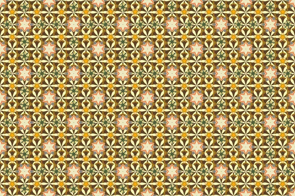 Płynna Faktura Kwiatowej Ozdoby Kolorach Żółtym Brązowym Beżowym Złudzenie Optyczne — Zdjęcie stockowe