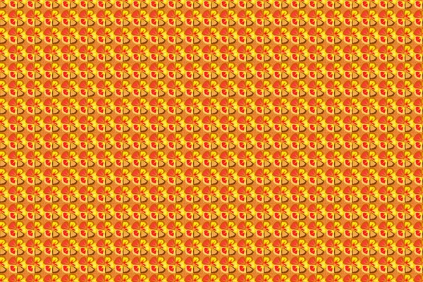 Безшовний Квітковий Візерунок Червоних Жовтих Помаранчевих Кольорах Строкатими Квітами Космосу — стокове фото
