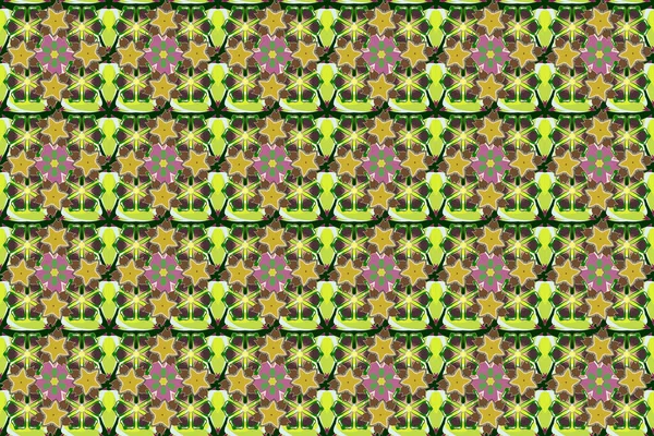 Schöne Aquarellblumen Helle Malerei Inspiriert Blumenprint Raster Nahtloses Muster Braunen — Stockfoto