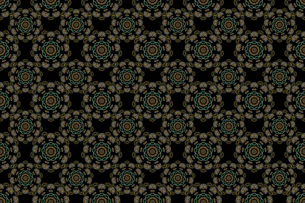 Symetria Dekoracyjna Arabeska Średniowieczny Kwiatowy Wzór Królewski Wielokolorowy Bezszwowy Wzór — Zdjęcie stockowe