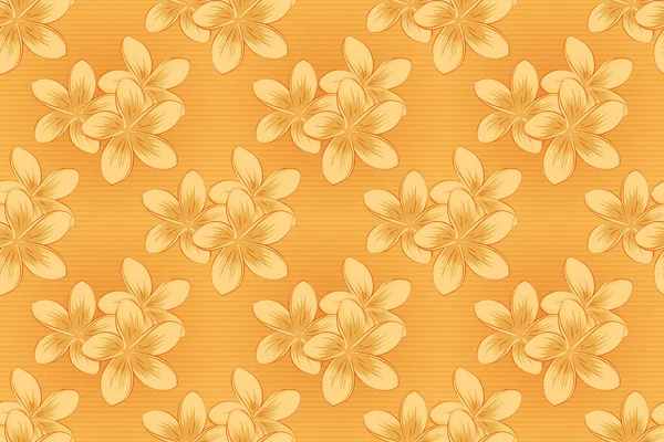 Bloemen Achtergrond Naadloos Rasterpatroon Beige Gele Oranje Kleuren Met Leuke — Stockfoto