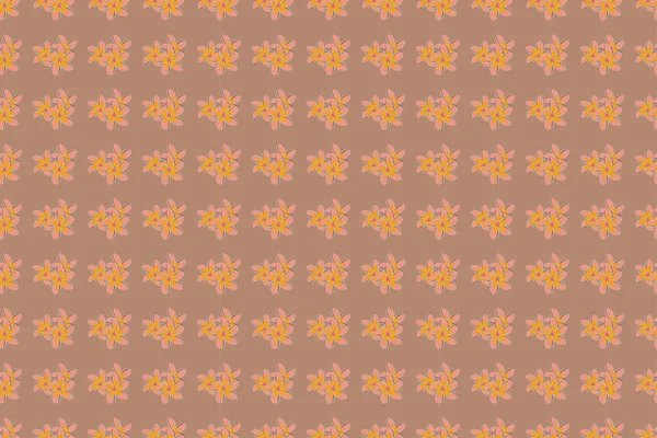 Flowers Seamless Pattern Pink Yellow Colors Cute Raster Floral Background — Stock Photo, Image