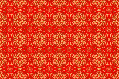 Kusursuz üçgen pullu, lüks altın desenli. Yaratıcılığın için altın elementlerle dolu kırmızı arkaplan.