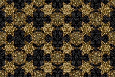 Yaratıcılığın için altın elementlerle kaplı siyah bir zemin. Kusursuz üçgen pullu lüks altın desenli..