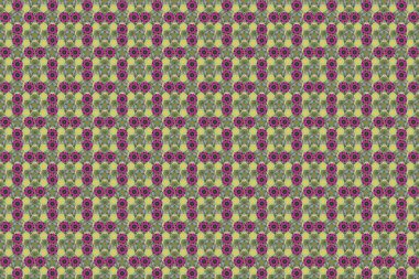 Mor, kahverengi ve gri renklerde etnik, pürüzsüz desen. Raster illüstrasyonu.