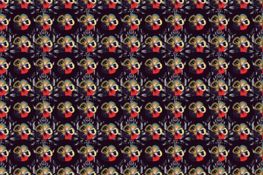 Renksiz çiçeksiz raster deseni.