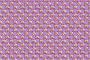 Kahverengi ve mavi renkli çiçeklerle soyut zarafet deseni.