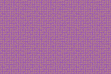 Altın ve menekşe pürüzsüz desen. Oryantal raster desenli arabesk ve güler yüzlü çiçek elementleri. Geleneksel klasik süs.