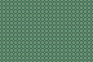 Geleneksel klasik çok renkli desen. Barok tarzında kusursuz desenli doğu süsü. Çeşitli renklerde yeşil arkaplan.