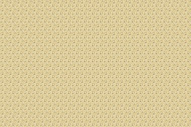 Bej ve altın pürüzsüz desen. Geometrik, altın elementlerle tekrar eden raster süsü. Bej bir arka planda kusursuz soyut modern desen.