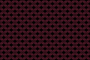 Raster klasik İtalyan süsü. Kahverengi, pembe ve siyah renklerde pürüzsüz döşeme deseni.