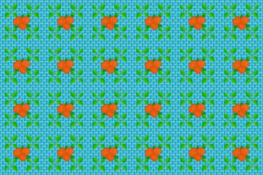 Renksiz çiçeksiz raster desenli resimleme.