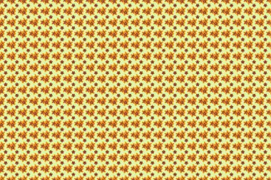 Raster, küçük çaplı çiçeklerdeki basit, pürüzsüz desen. Millefleur 'lar. Sarı, kahverengi ve yeşil renklerde özgürlük. Tekstil, kitap kapakları, hediye paketi veya yapıştırma kitabı için çiçeksiz arkaplan