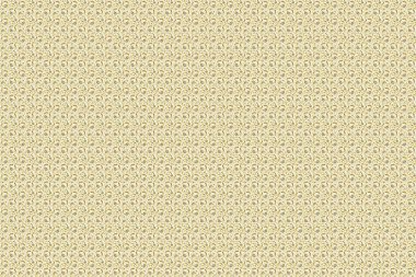 Soyut raster desenli, bej arkaplanda altın süslemeler. Altın süslemeli klasik tasarım.