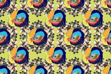 Renksiz çiçeksiz raster deseni.