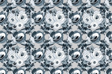 Renksiz çiçeksiz raster deseni.