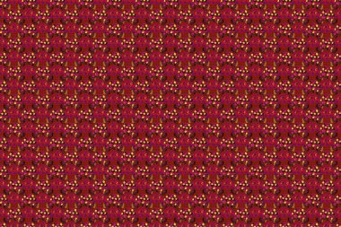 Soyut primula çiçeklerinin mor, sarı ve kırmızı renkte sulu boya buketi ile romantik, pürüzsüz desen. Raster illüstrasyonu. Geçmiş, tekstil, ambalaj kağıtları, tebrik kartları için..