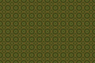 Parlayan Altın Elementlerle Zarif Noel Arkaplanı. Yeşil arkaplanda altın pürüzsüz desen.