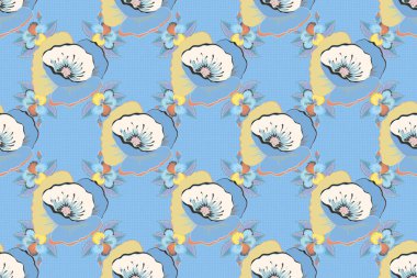 Renksiz çiçeksiz raster deseni.