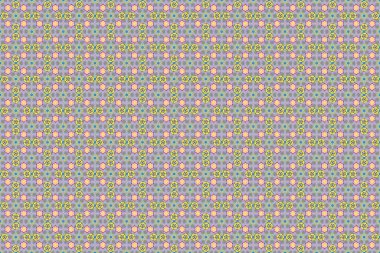 Klasik gri, bej ve sarı dikişsiz desen, soyut brokar desen, kumaş, baskı veya ambalaj kağıdı için karışık şekilli elementler..