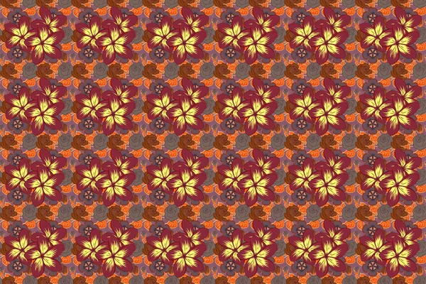 Modern Motley Floral Seamless Pattern Brown Orange Red Colors Floral — Stock Photo, Image