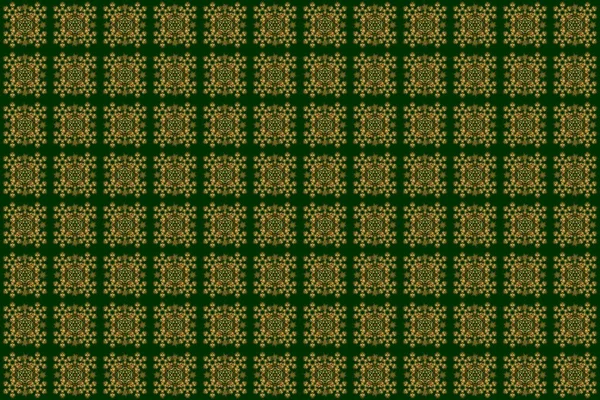 Oriental Raster Classic Pattern Zelený Zlatý Vzor Bezproblémový Abstraktní Vzor — Stock fotografie