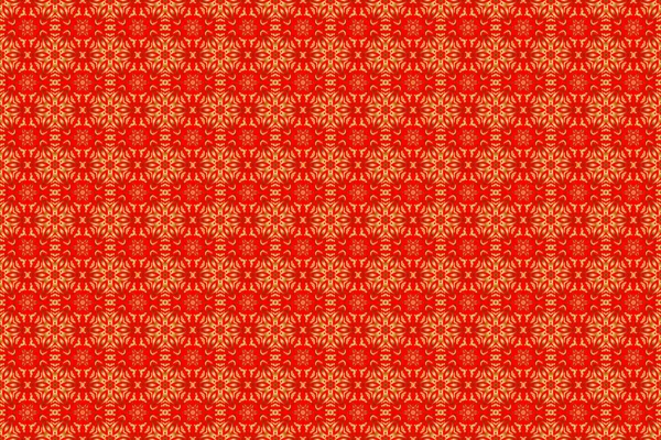 Rot Goldenes Muster Traditionelles Klassisches Goldenes Muster Nahtloses Muster Orientalischer — Stockfoto