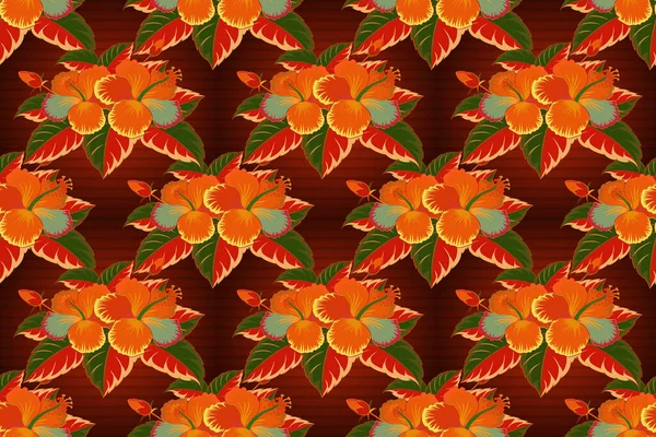 Tirage Art Tribal Boho Vintage Rouge Jaune Vert Fond Fleur — Photo