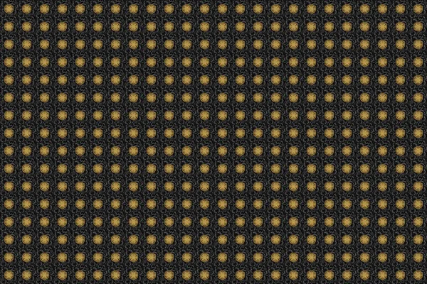 Bonyolult Arany Arab Fekete Háttérrel Absztrakt Stilizált Arany Mandala — Stock Fotó