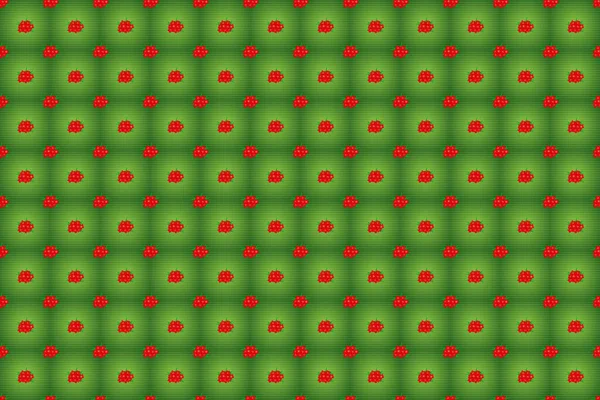 Naadloze Achtergrond Patroon Met Decoratieve Primula Bloemen Bladeren Groene Rode — Stockfoto
