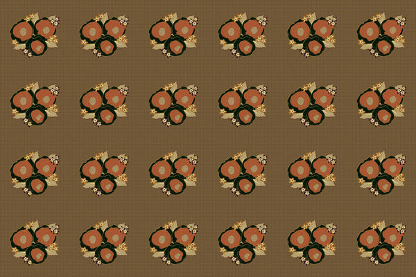 Beige, gray and brown flower petals, close up roses, beautiful abstract seamless pattern.