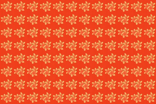 Абстрактные Цветы Растровая Иллюстрация Растровый Узор Печати Маленькими Цветками Оранжевого — стоковое фото