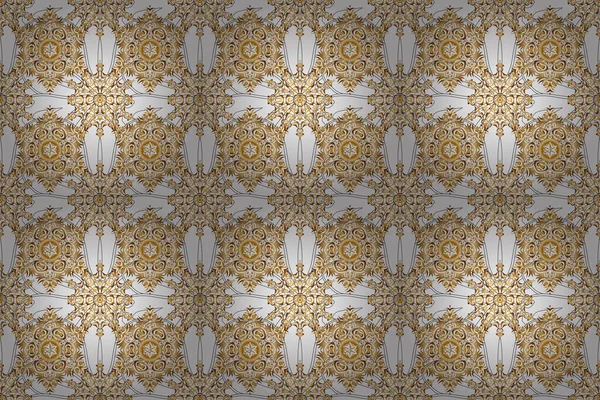 Luxury gold seamless pattern with stars. Raster gold star pattern, star decorations, golden grid on a background.