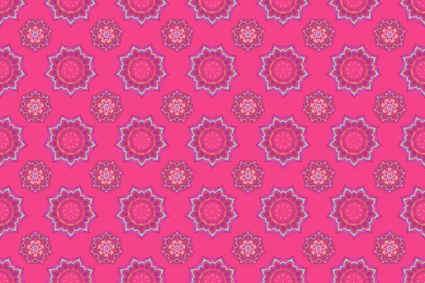Ročník Ornamentální Pozadí Viktoriánským Vzorem Růžové Modré Barvy Rastrová Ilustrace — Stock fotografie