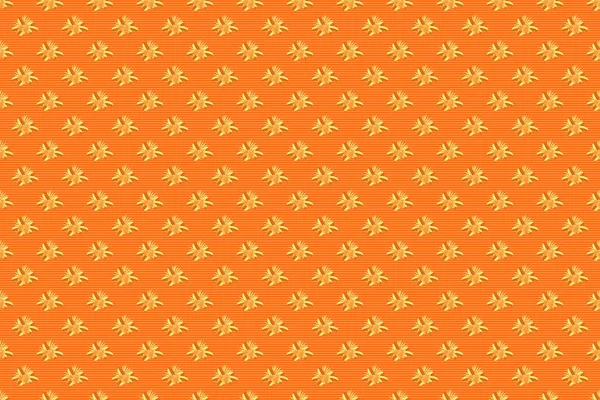 ラスターイラスト オレンジ ベージュ色の可愛い花のシームレスな花パターン — ストック写真