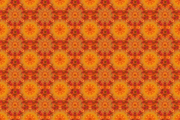Elegantes Nahtloses Muster Mit Floralen Und Mandala Elementen Schöne Gelbe — Stockfoto