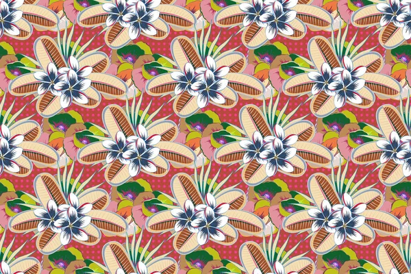 Motley Seamless Pattern Raster Abstract Flower Background Pretty Floral Print — Stock Photo, Image