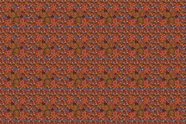 Decorative Ornament Fabric Textile Wrapping Paper Floral Wallpaper Brown Red — Stock Photo, Image