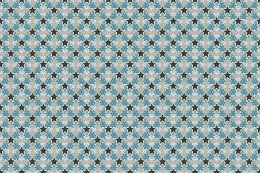 İşlemesiz desenli, yeşil, bej ve mavi renkli güzel çiçekler. Raster çiçek desenli süs. Moda tekstili ve kumaşı için nakış..