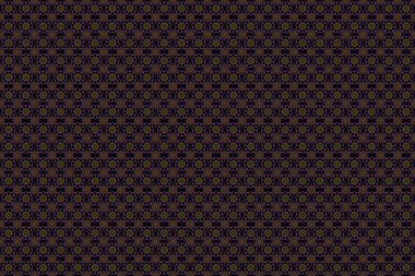 İllüzyon. Soyut kar taneleri ve siyah arkaplanda noktalar olan sarı ve mor Noel çerçevesi.