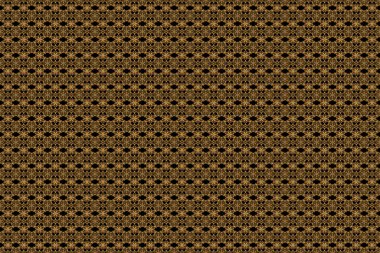 Doğu tarzı arabesk. Siyah arkaplanda altın elementler, bukleler ve süslemeler olan kusursuz bir desen..