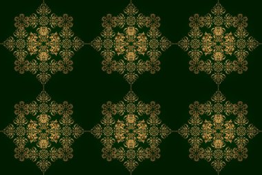 Davetiyeler için dekorasyon, tebrik kartları, teşekkür mesajı. Altın çiçekli, pürüzsüz desen. Arka planda Victoria tarzı elementler. Raster açgözlülük ve tasarım için vignette.