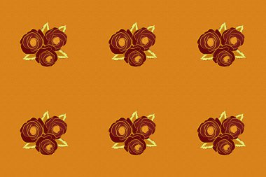 Kusursuz desenli, turuncu, kırmızı ve sarı güller. Klasik çiçek arkaplanı. Dijital kağıt olarak kullanılabilir, doldurulabilir veya kumaşa yazdırılabilir.