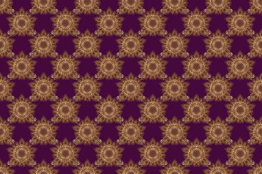 Mor arka planda altın bir doku. Altın süslemeli, pürüzsüz bir desen..