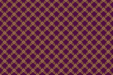 Parlayan Altın Elementlerle Zarif Noel Arkaplanı. Raster illüstrasyonu. Mor bir arka planda altın pürüzsüz desen.