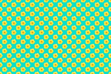 Dekoratif yaz kozmosuyla kusursuz desen mavi, sarı ve turuncu renkler, suluboya raster çizimi.