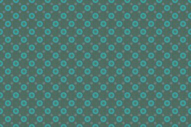 Raster kesim kağıt dantel dokusu, yeşil, bej ve mavi tül, girintisiz desen.