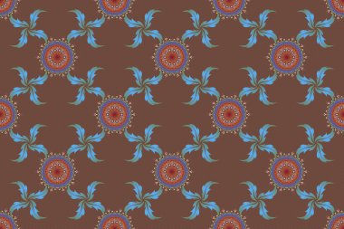 Mor ve turuncu soyut süs, soyut dekoratif elementlerin pürüzsüz deseni..